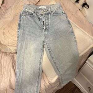 PacSun Eco Light Blue High Waisted Straight Leg Jeans.